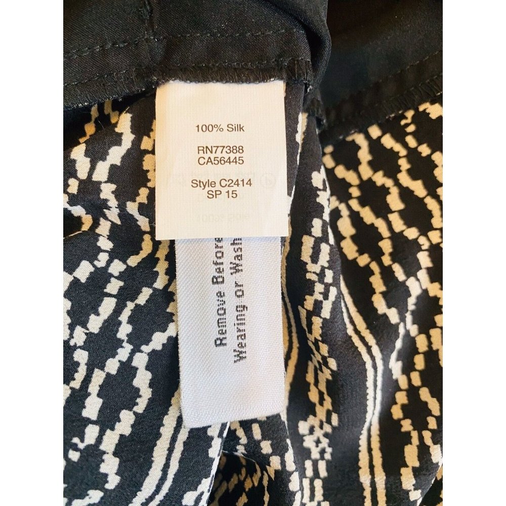 Madewell 100% Silk Kimono Romper in Tidalwave Size XS Black White Print - Picture 8 of 9